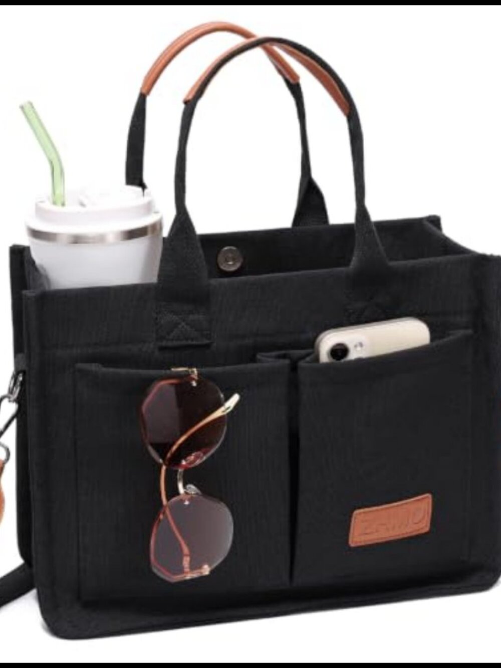 Canvas Tote Bag for Women Large Crossbody Laptop Work Travel Purse